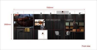 Example of a Maxima 7 x 3 21 meter booth construction project 4 Example of a Maxima 7 x 3 21 meter booth construction project