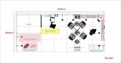 Example of a Maxima 7 x 3 21 meter booth construction project 5 Example of a Maxima 7 x 3 21 meter booth construction project