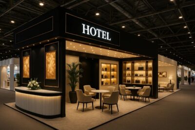 غرفه سازی نمایشگاهی صنعت هتلداری نمایشگاه بین المللی تهران booth design