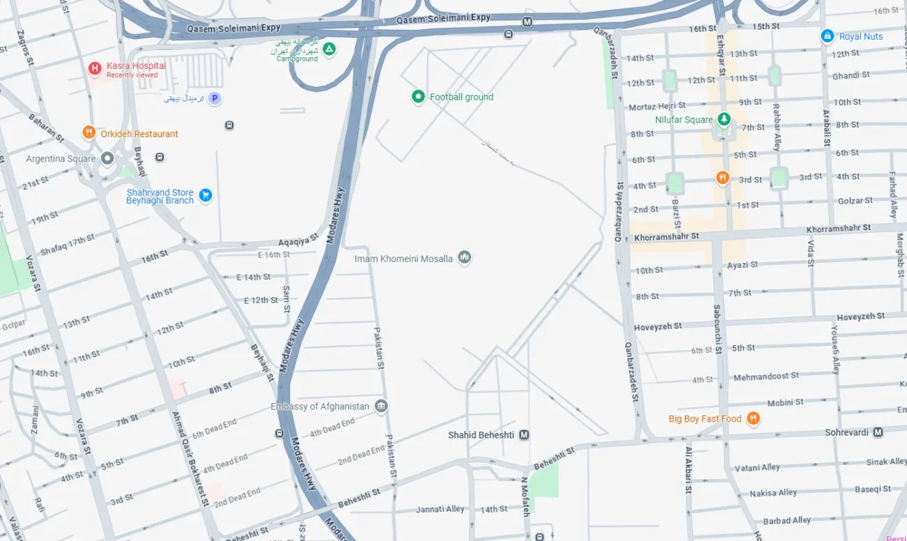 مصلای امام خمینی (ره): نگین نمایشگاه های ایران + راهنمای جامع غرفه سازی 3 نقشه مصلای تهران