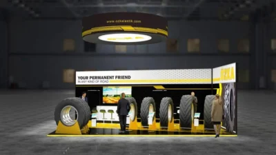 Maxima 9x9 81 meter booth for auto parts and tires exhibition