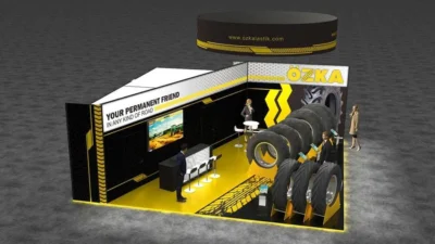 Maxima 9x9 81 meter booth for auto parts and tires exhibition