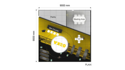 Maxima 9x9 81 meter booth for auto parts and tires exhibition