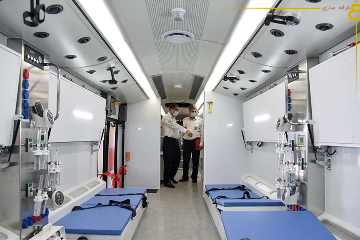 استقرار اتوبوس آمبولانس پیشرفته در نمایشگاه تهران_1 - ambulance bus at Tehran exhibition